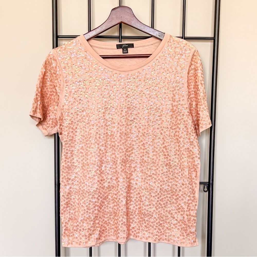 J. Crew All Over Sequin Tee Sz M